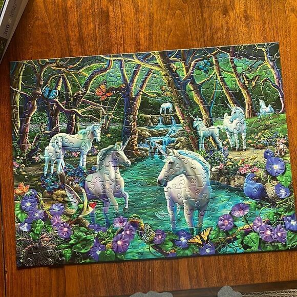 Unicorn Puzzle.  Bits and pieces brand.  300 pieces. Large format. - Picture 2 of 6